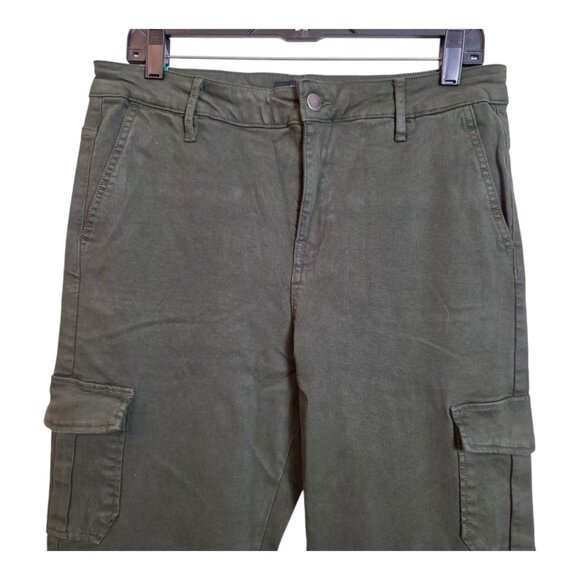 Well Worn Womens High Rise Cargo Denim Pant Straight Army Green Size 12/32 Large - Picture 7 of 17